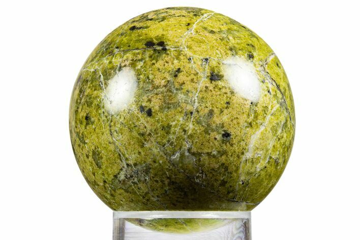 Polished Lizardite With Hematite Sphere #342313